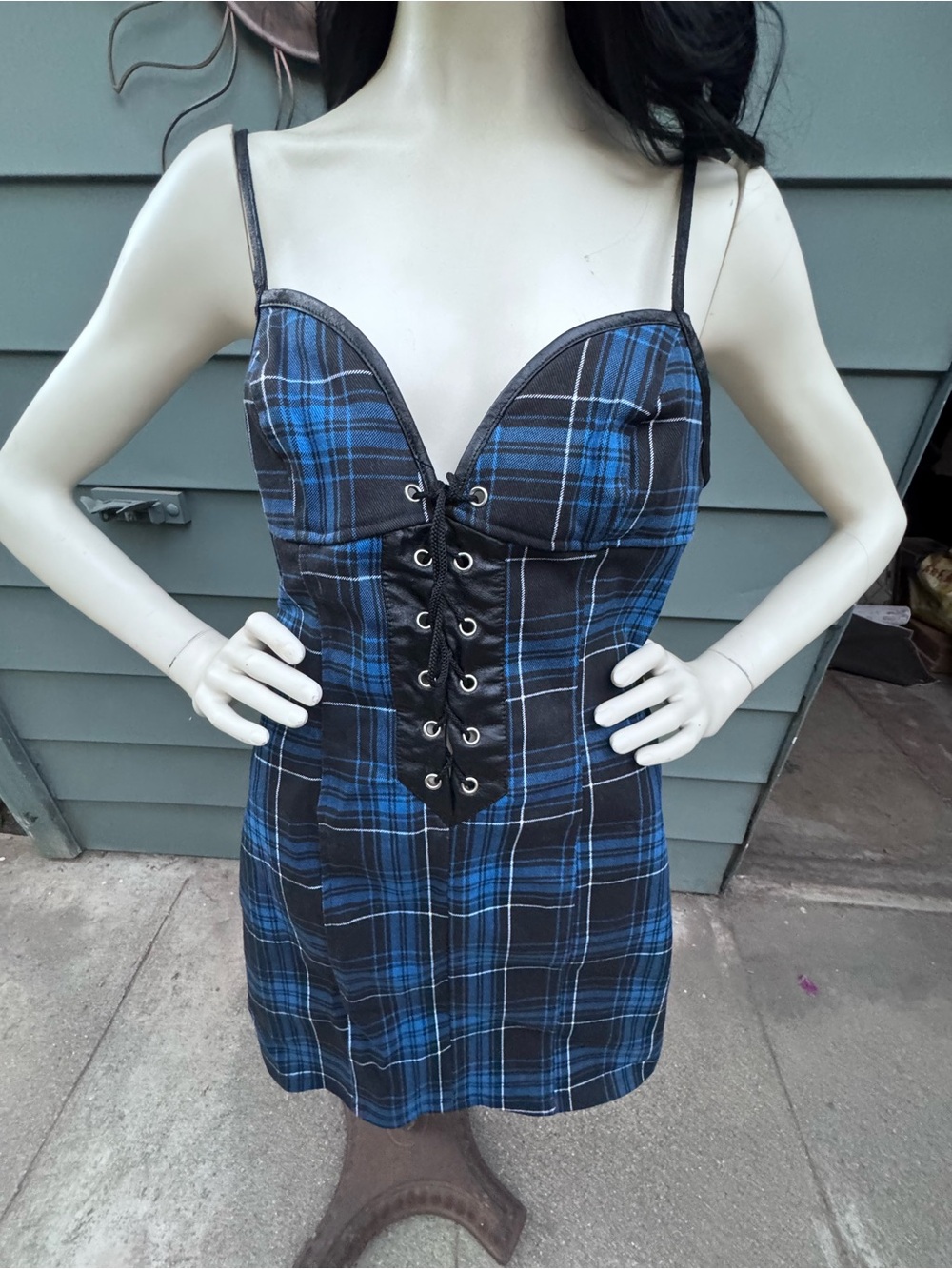 Lip Service Blue RARE Lace-Up Vintage Dress NWT original Hot Topic Tag XL
